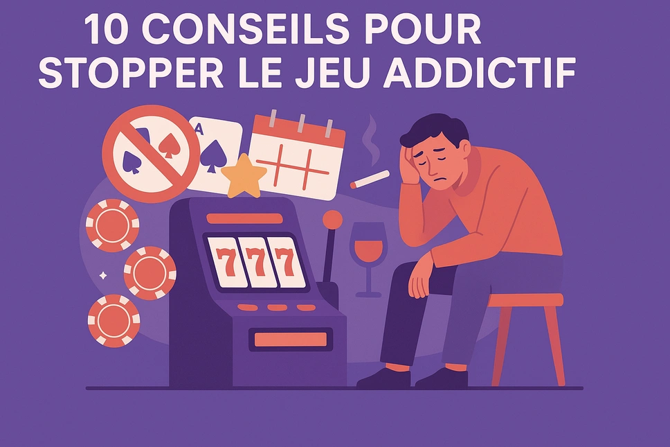 Illustration STOPJEU – "10 conseils pour arrêter le jeu addictif"