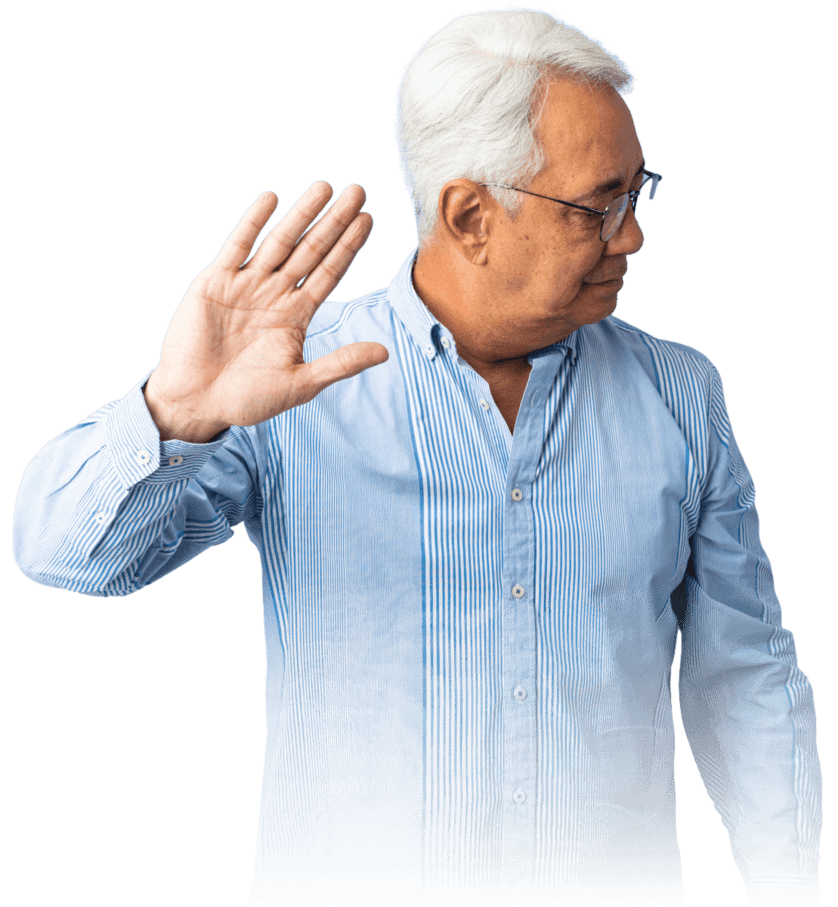 Homme levant la main – STOPJEU lutte contre le jeu excessif